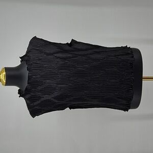 Blousework by Par Venture III Black Textured High Neck Sleeveless Blouse Size XL